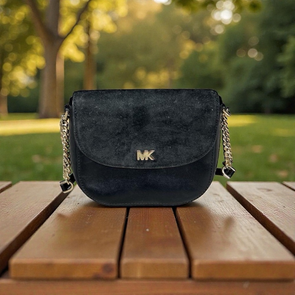 Michael Kors Black Crossbody Bag with Gold Chain